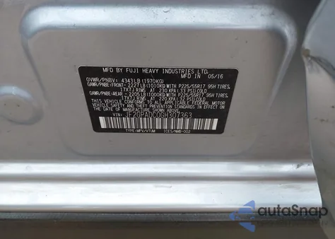 2016 Subaru Crosstrek 2.0I Premium z USA, uszkodzony, nr VIN JF2GPADC0GH307363